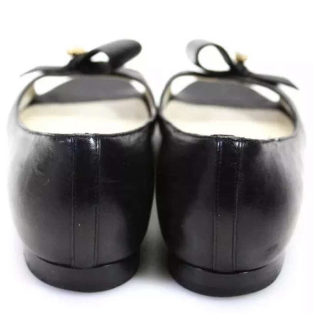 CHANEL Black Flats with Bow and Pearl Detail - Picture 3 of 5